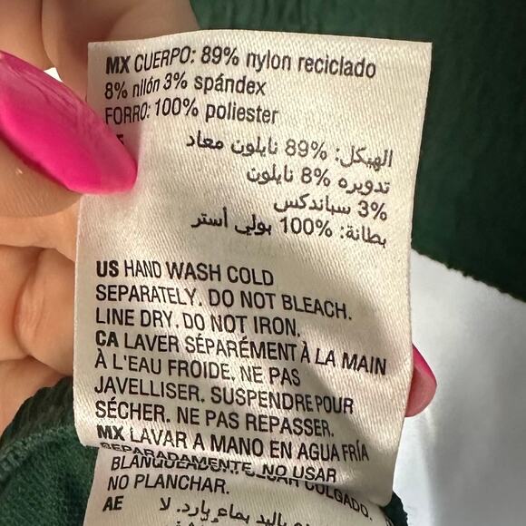 NWT Bar III Pucker Up Textured Crisscross Tankini Bikini Set Fiji Foliage–Size S - Picture 9 of 11